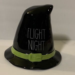 Rae Dunn "Flight Night" Ceramic Hat 7" Figure Halloween Witch new